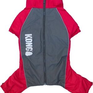NWT KONG Outerwear Full Coverage Suit Dog Snow Water Resistant MED Red Grey